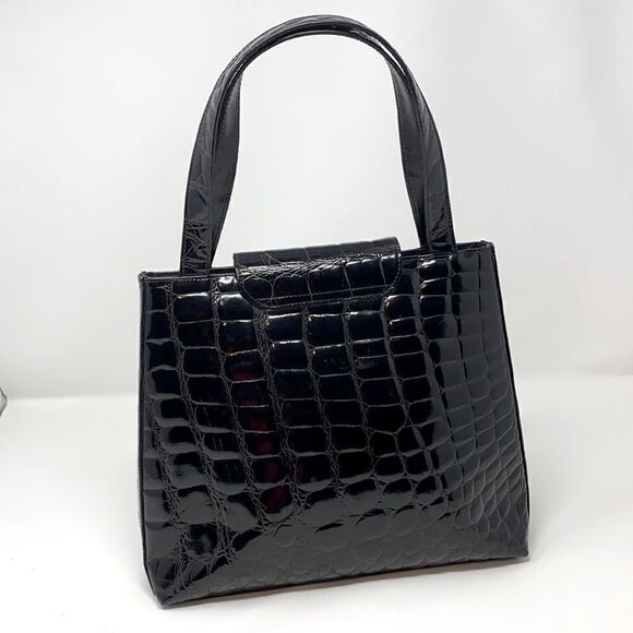 Vicosta Croc Embossed Leather Classic Satchel Bag Made in Spain - Picture 2 of 12